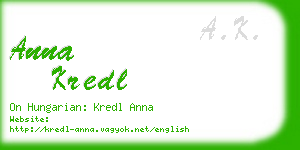 anna kredl business card